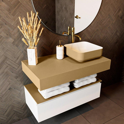 Mondiaz TOP 51 Vrijhangend Topblad - 90x51x12cm - geschikt voor waskom - Solid surface - Oro