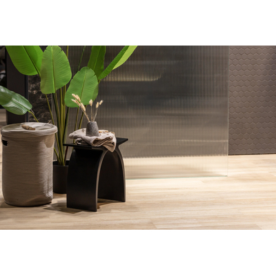 ZEZA Solid Badkamerkrukje - 42.5x23x42cm - solid surface - mat zwart OUTLETSTORE