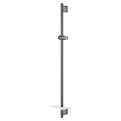 GROHE Grohtherm 1000 Smartactive Glijstangset - 90cm - met zeepschaal - thermostatische douchekraan - ronde handdouche - gladde slang - 125cm - geborsteld hard graphite