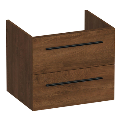 BRAUER Trust wastafelonderkast 60 excl. opbouwgrepen 2 softclose lades en 1 sifon uitsparing - Forest Cacao