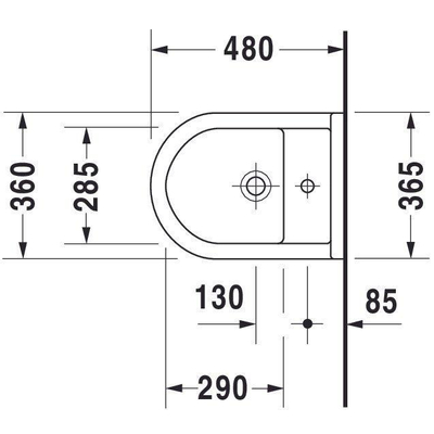 Duravit Starck 3 wandbidet Compact met wondergliss wit