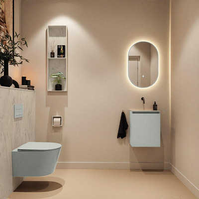 MONDIAZ TURE-DLUX 40cm toiletmeubel Greey. EDEN wastafel Opalo positie midden. Zonder kraangat.