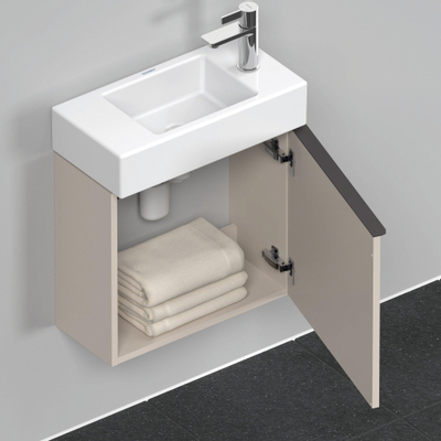 Duravit D-Neo wastafelonderkast 48.4x44x22.2cm Rechtsdraaiend 1 deur Taupe Mat