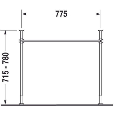 Duravit Vero metalen console v/wastafel hoogte verstelbr.+5cm chroom