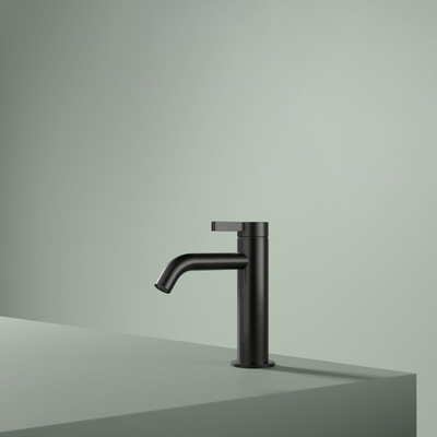 Hotbath Ace Wastafelmengkraan - laag - opbouw - zonder waste - zwart geborsteld PVD