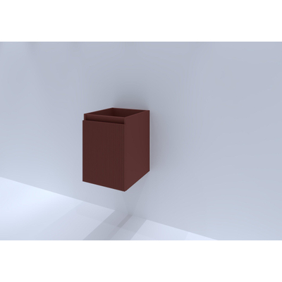 HR badmeubelen Wastafelonderkast - 40x44.8x55cm - met 3D-front - 1 deur - rechtsdraaiend - greeploos - terra mat