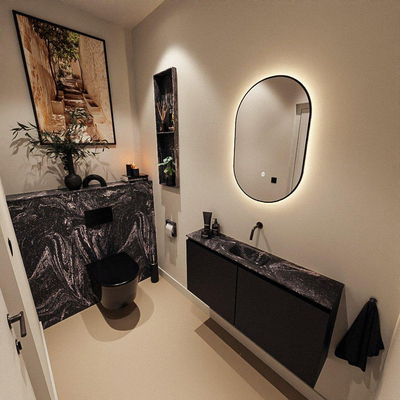 MONDIAZ TURE-DLUX 100cm toiletmeubel Urban. EDEN wastafel Lava positie midden. Zonder kraangat.