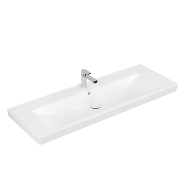 Villeroy & Boch Subway 2.0 meubelwastafel 130x47cm 1 kraangat met overloop wit