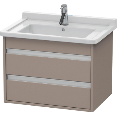 Duravit Ketho Wastafelonderkast 65x45.5x48cm Standaard greep met softclose spaanplaat Basalt Mat