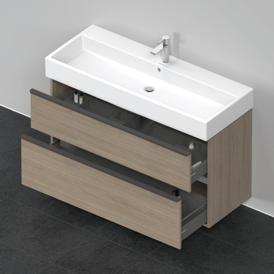 Duravit D-Neo wastafelonderkast 118.4x62.5x44.2cm 2 lades Eiken (terra) Mat