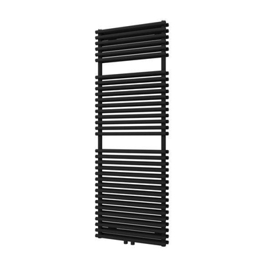 Plieger Florian Nxt M designradiator dubbel horizontaal met middenaansluiting 1406x500mm 980W donkergrijs structuur