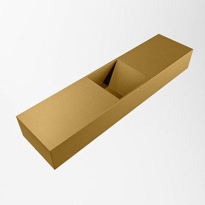 Mondiaz TYNE Fontein - 90x23x12cm - wasbak midden - zonder kraangaten - solid surface - Oro