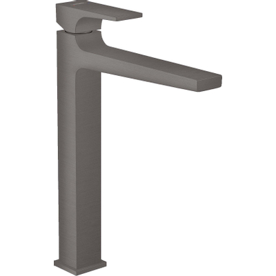 Hansgrohe Metropol 1-gats wastafelkraan 260 met push open waste met voorsprong vaste uitloop 20.4cm brushed black chroom