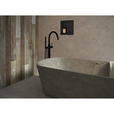 Brauer Black Edition Staande Badkraan - handdouche staaf 1 stand -2 gladde knoppen - PVD - mat zwart SHOWROOMMODEL