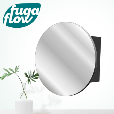 FugaFlow Eccelente Arredo spiegel badkamer spiegelkast - rond - spiegel badkamer spiegelkast 60cm - kast 40x40x13cm - zwart