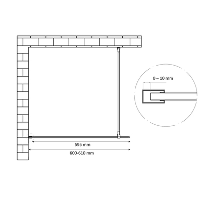 Best Design Dalis-600 inloopdouche 60x200cm 8mm veiligheidsglas NANO RVS