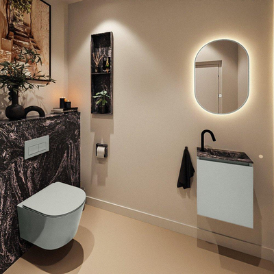 MONDIAZ TURE-DLUX 40cm toiletmeubel Greey. EDEN wastafel Lava positie rechts. Met 1 kraangat.