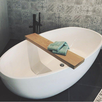 Wiesbaden Ellips vrijstaand bad - 180x90cm - acryl - glans wit