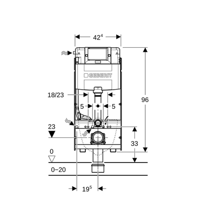 GeberitGISwandcloset h114cm omega res12cm