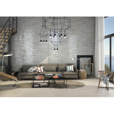 Cifre Ceramica wandtegel - 7.5x30cm - 8.6mm - Rechthoek - Grijs Glans