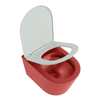 MONDIAZ LAVIE wandclosetpack - 36x53cm - diepspoel - rimless - Fire (rood) - softclose - quick-release - toiletzitting - Greey (grijs)