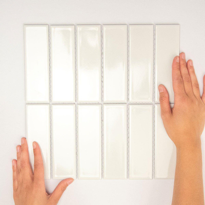 The Mosaic Factory Barcelona mozaïektegel - 29.1x29.7cm - wandtegel - Rechthoek - Porselein White Glans