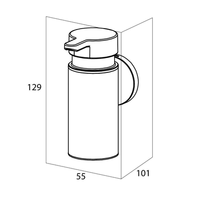 Tiger Noon Zeepdispenser medium RVS geborsteld 5.5x12.9x10.1cm