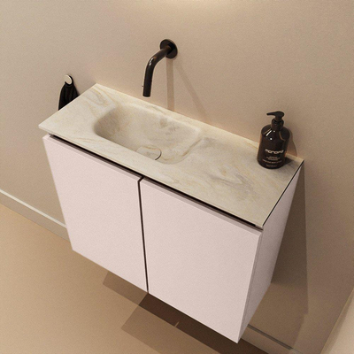 MONDIAZ TURE-DLUX 60cm toiletmeubel Rosee. EDEN wastafel Ostra positie links. Zonder kraangat.