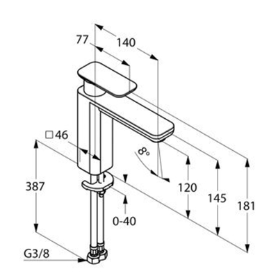 Kludi E2 wastafelkraan 12cm met waste m. s-pointer eco perlator chroom