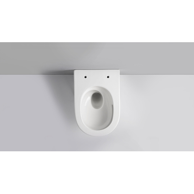 QeramiQ Dely Swirl Wandcloset - 36.5x53.0cm - diepspoel - rimless - zonder zitting - glans wit OUTLETSTORE