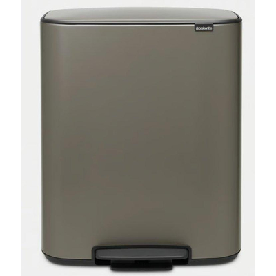 Brabantia Bo Pedaalemmer - 2x30L - 2 kunststof binnenemmers - platinum