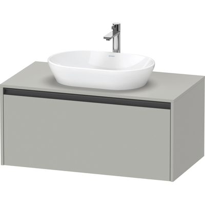 Duravit Ketho 2 wastafelonderbouwkast incl. consoleplaat met 1 lade 100x55x45.9cm met handgreep antraciet betongrijs mat