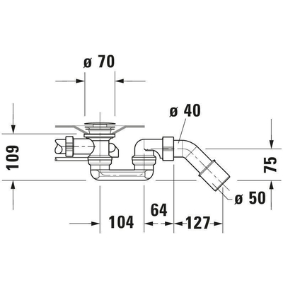 Duravit badafvoer overloop en vulcombinatie met waste chroom