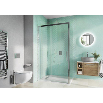 Crosswater Infinity Zijwand - 90x200cm - 8mm helder veiligheidsglas - RVS