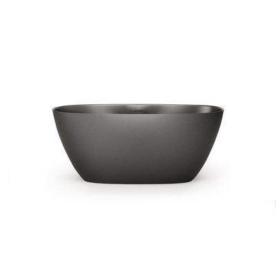 Zeza Element Vrijstaand Bad - 145x71x60cm - solid surface - mat donker grijs