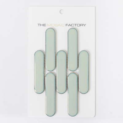 SAMPLE The Mosaic Factory Sevilla mozaïektegel 2.3x9.8x0.6cm voor wand kitkat oval finger Keramiek Glans Lichtgroen-Spikkel