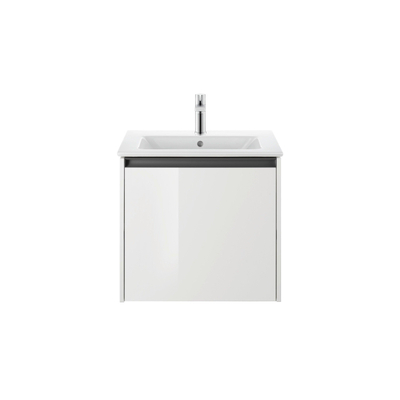 Duravit Ketho 2 wastafelonderbouwkast met 1 lade 61x48x44cm met greep antraciet hoogglans wit