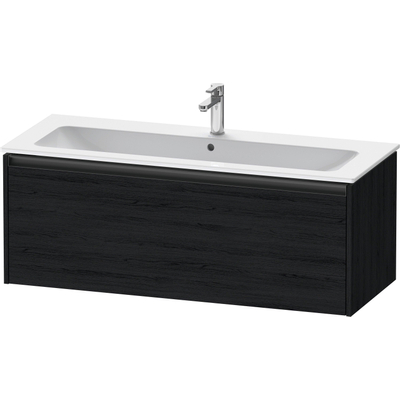 Duravit Ketho 2 wastafelonderbouwkast met 1 lade voor enkele wastafel 121x48x44cm met greep antraciet eiken zwart mat