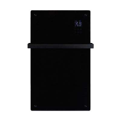 Eurom Alutherm Convectorkachel - 81.5x43.8cm - IP24 - 1200watt - wifi - vloer/wand- Verticaal - metaal/glas zwart mat