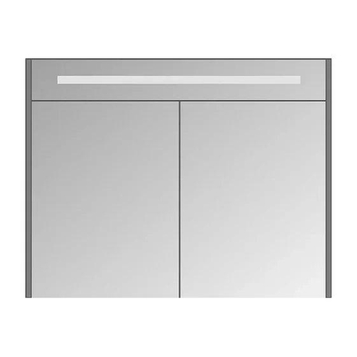 Basic Spiegelkast 2 deuren enkel zijdig gespiegel met geintegreerde LED verlichting (kleur aangeven bij bestellen) 120x14x74cm TWEEDEKANS