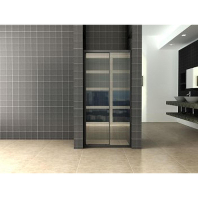 Wiesbaden Skyline nis schuifdeur 1000 x 2000 x 8 mm nano helder glas/mat zwart