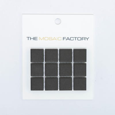 SAMPLE The Mosaic Factory London mozaïektegel 2.3x2.3x0.6cm wandtegel voor binnen en buiten vierkant porselein zwart ongeglazuurd