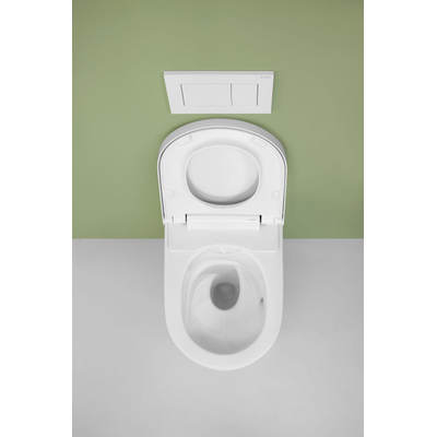 Geberit AquaClean Alba douchewc - 37.5x56.5x40.5cm - spoelrandloos - diepspoel - afstandsbediening - KeraTect - glans wit