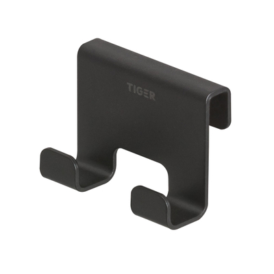 Tiger Caddy Handdoekhaak - voor glaswand - 6-8mm - Zwart
