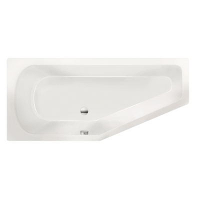 Xenz Lagoon compact ligbad - 170x75cm - met overloop - zonder afvoer - Hoekopstelling links - Acryl Wit