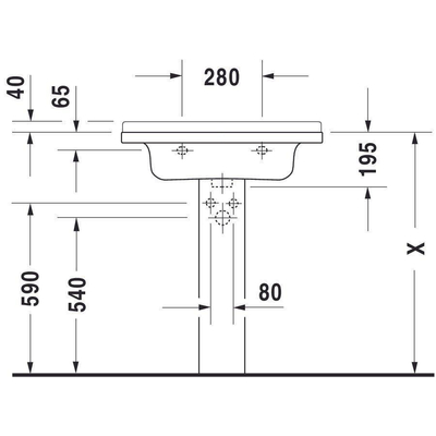 Duravit Philippe Starck 3 meubelwastafel 70x49cm met Wondergliss wit