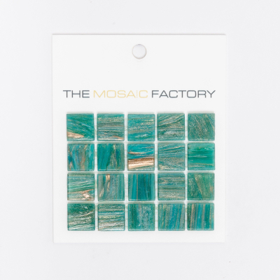 SAMPLE The Mosaic Factory Amsterdam mozaïektegel 2x2x0.4cm voor wand en vloer voor binnen en buiten vierkant Glas Turquoise