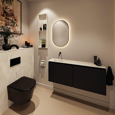 MONDIAZ TURE-DLUX 120cm toiletmeubel Urban. EDEN wastafel Ostra positie links. Zonder kraangat.