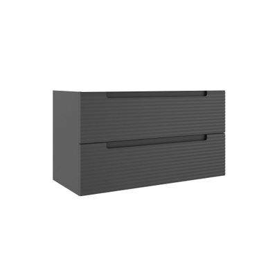Adema Prime Balance Wastafelonderkast - 100x55x44.9cm - 2 lades - Geintegreerde greep - MDF - mat antraciet