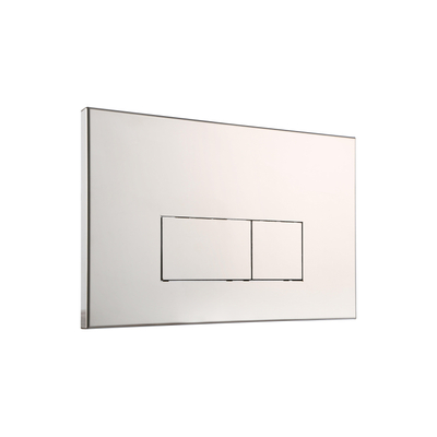 QeramiQ Push metal Bedieningsplaat Mat Wit met rechthoek dualflush frontbediening voor Geberit UP320 inbouwreservoir